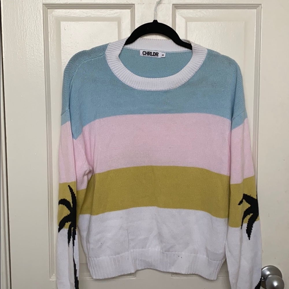 CHRLDR Sweater pastel palms S